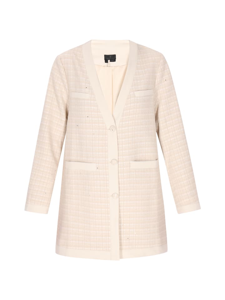 Women Coat in light beige glitter