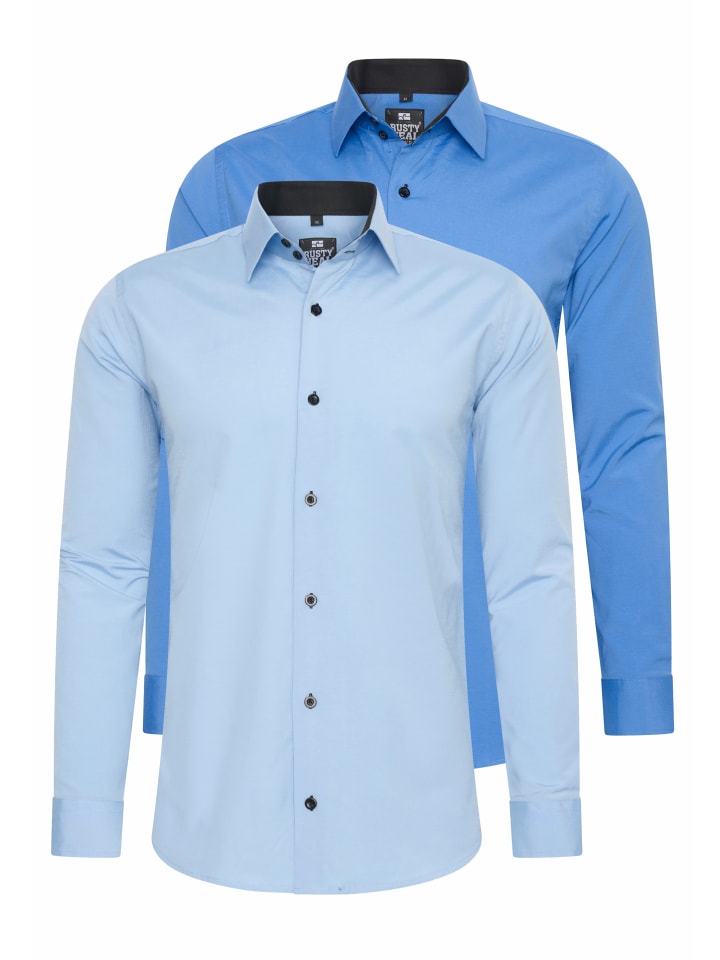 2er Set Business Hemd in 2erSet-(44_Hellblau)(44_Blau)