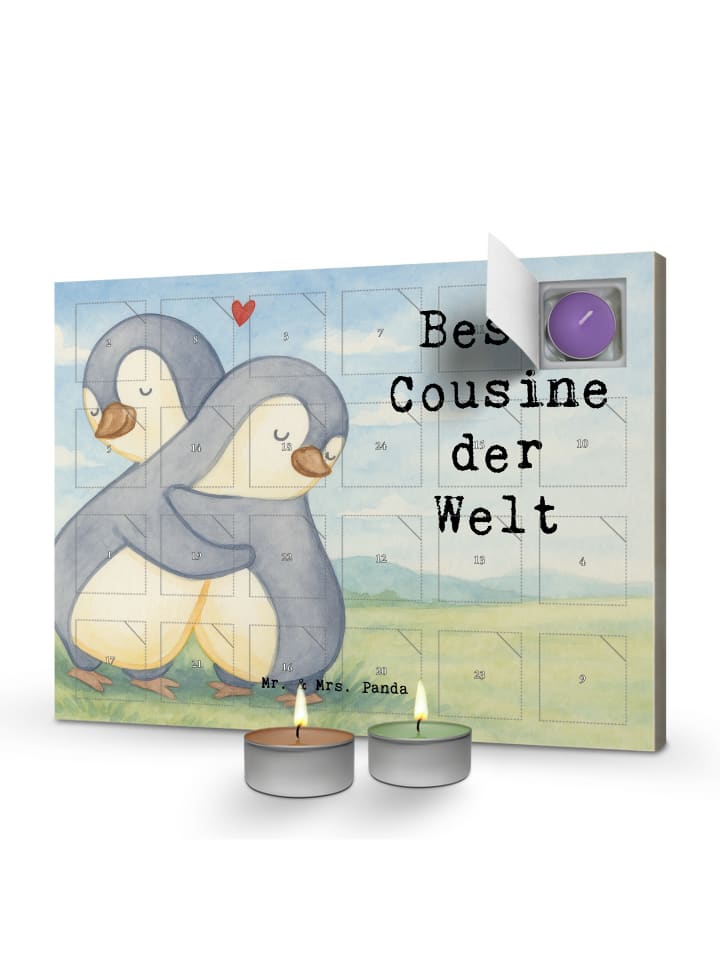 Adventskalender Pinguin Beste Cousine der Welt ... in Weiß