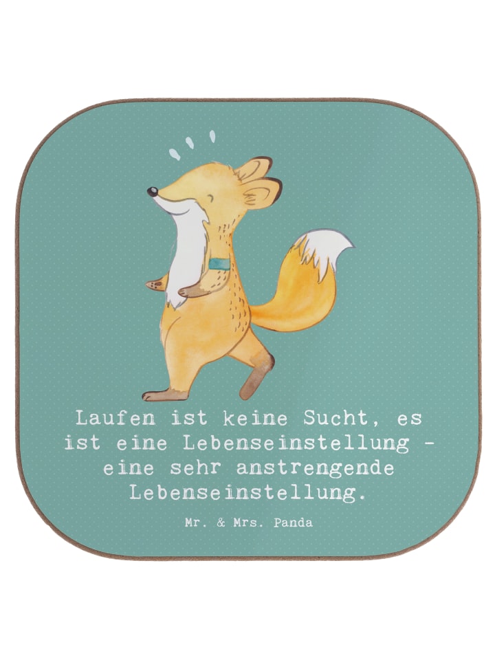 Untersetzer Laufen Lebensstil mit Spruch in Meeresbrise