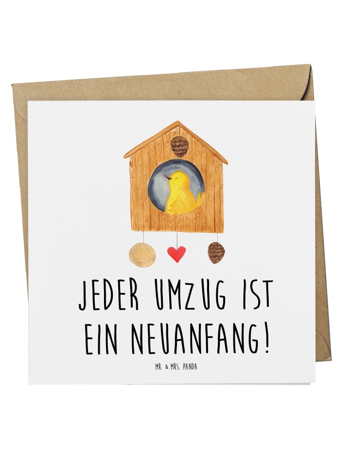 Klappkarte Umzug Neuanfang mit Spruch in Weiß