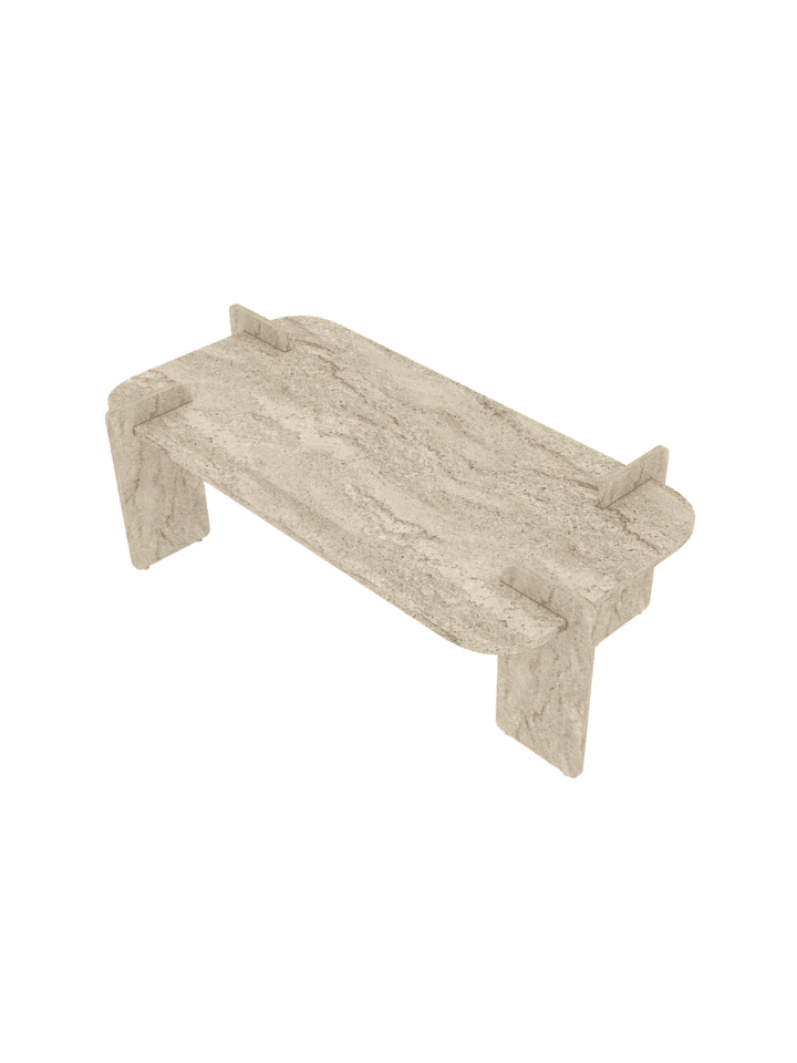 Couchtisch RIVE in Travertin - (W)120  x (H)35  x (L)60 cm
