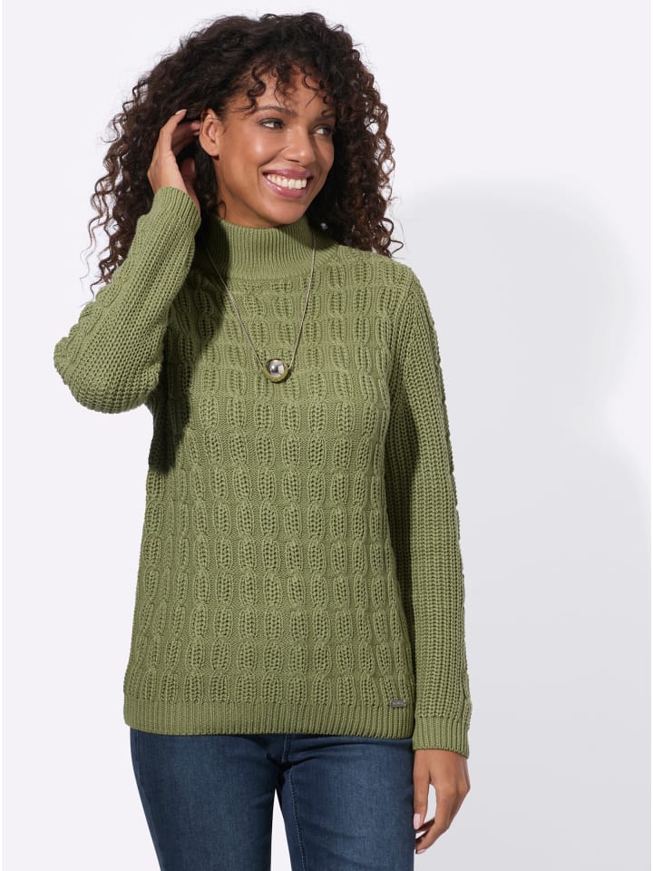 Stehkragen-Pullover in schilf