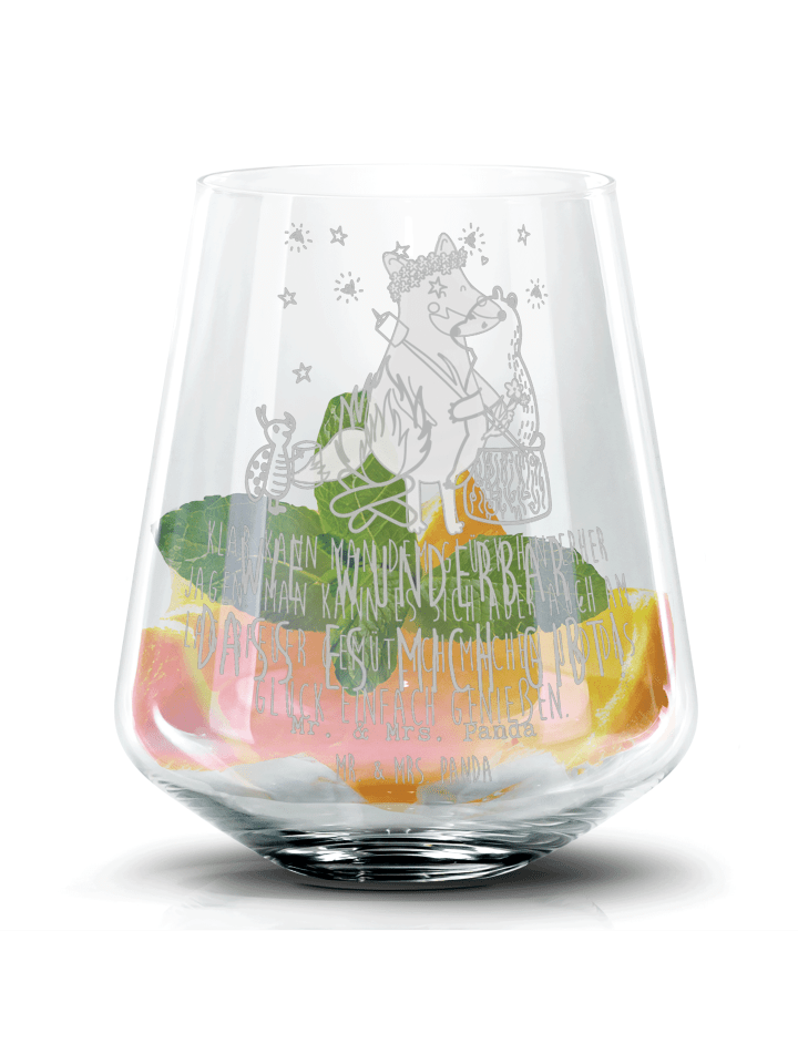 Blümchentailglas Bär & Marienkäfer Lagerfeuer mit S... in Transparent