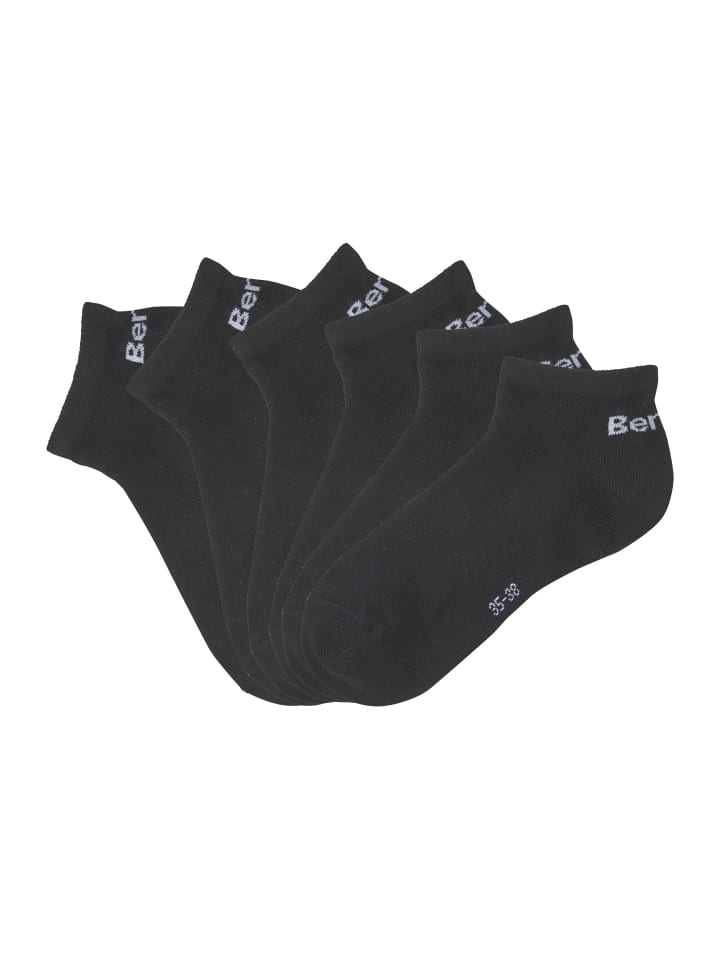 Sneakersocken in 6x schwarz