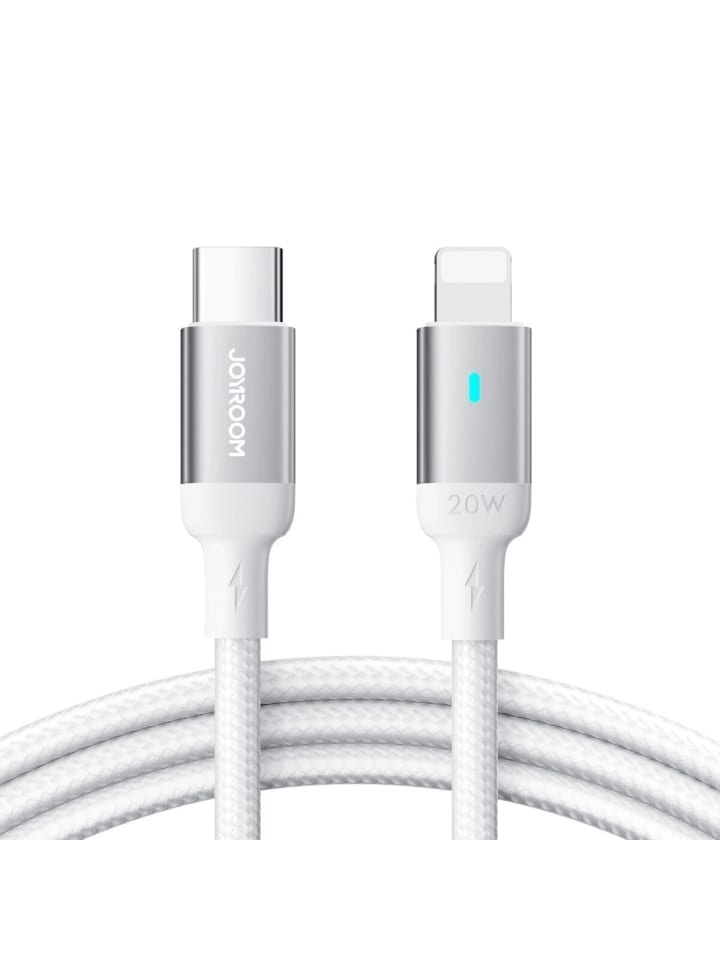 Lightning / USB-C PD 20W Schnell-Kabel 2m Weiß