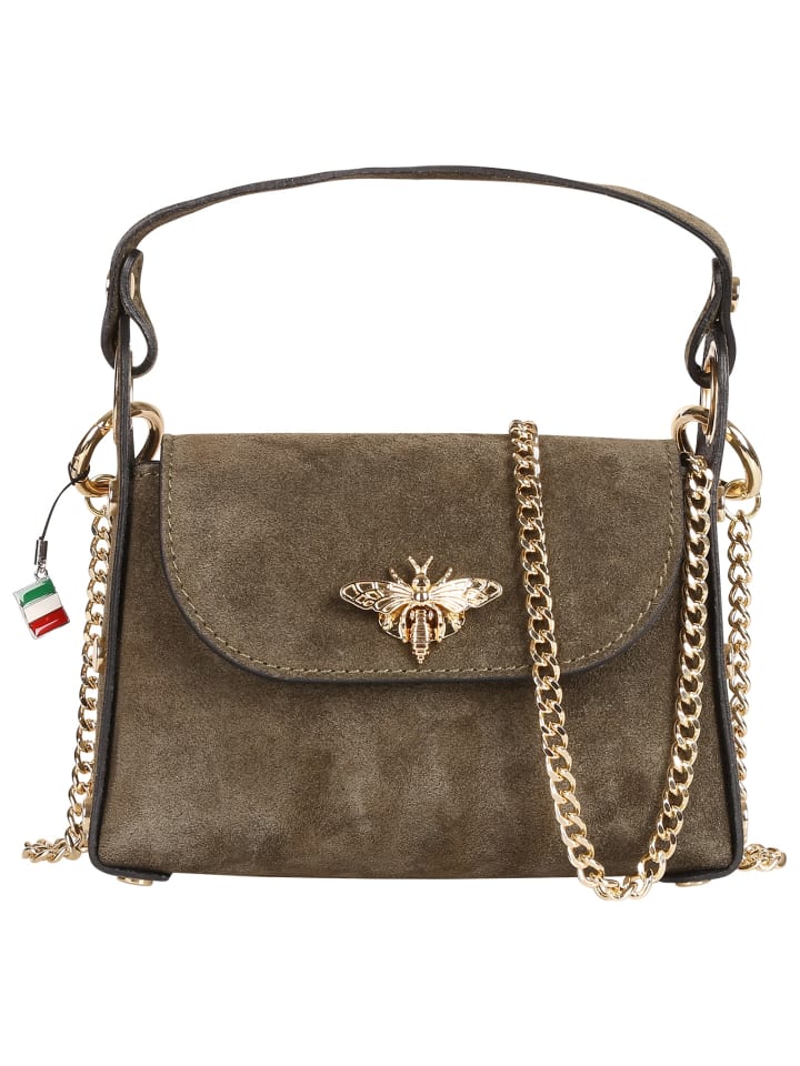 Florence Umhängetasche Leder olivgrün ca. 19cm