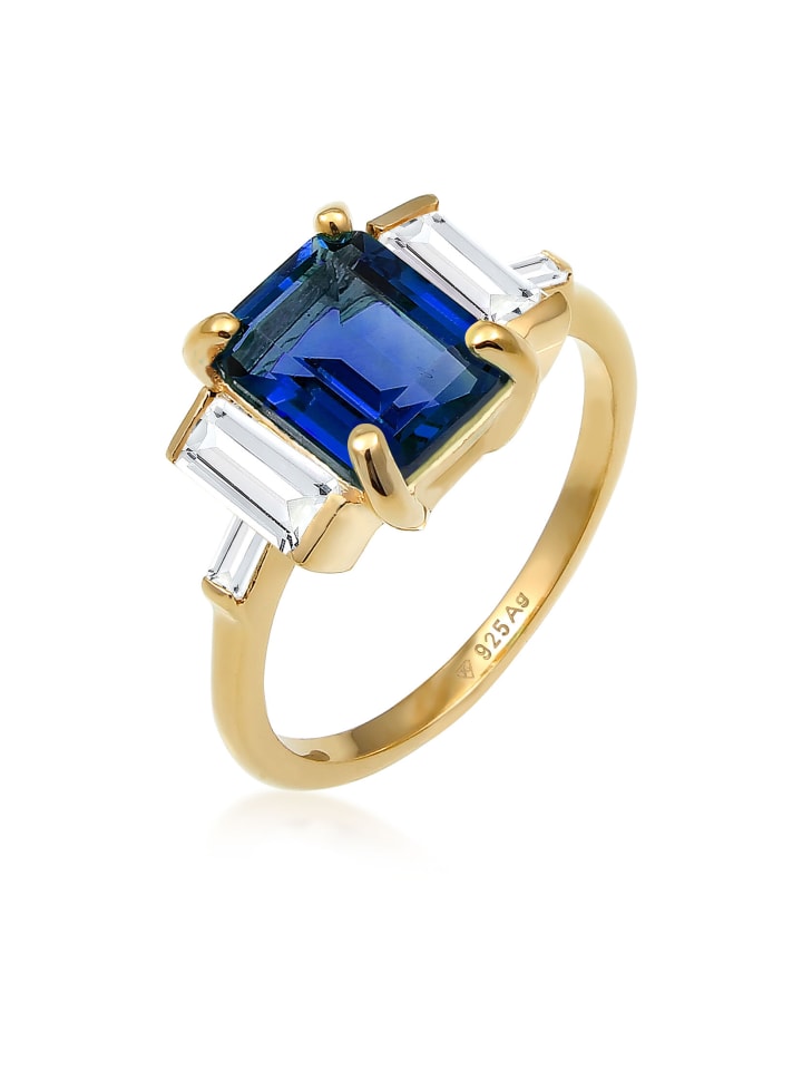 Ring 925 Sterling Silber Cocktailring in Blau