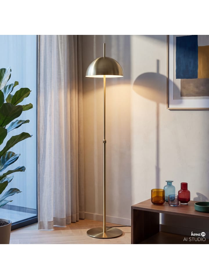 home24 1-flammige Stehleuchte aus Eisen im modernen Stil in Gold