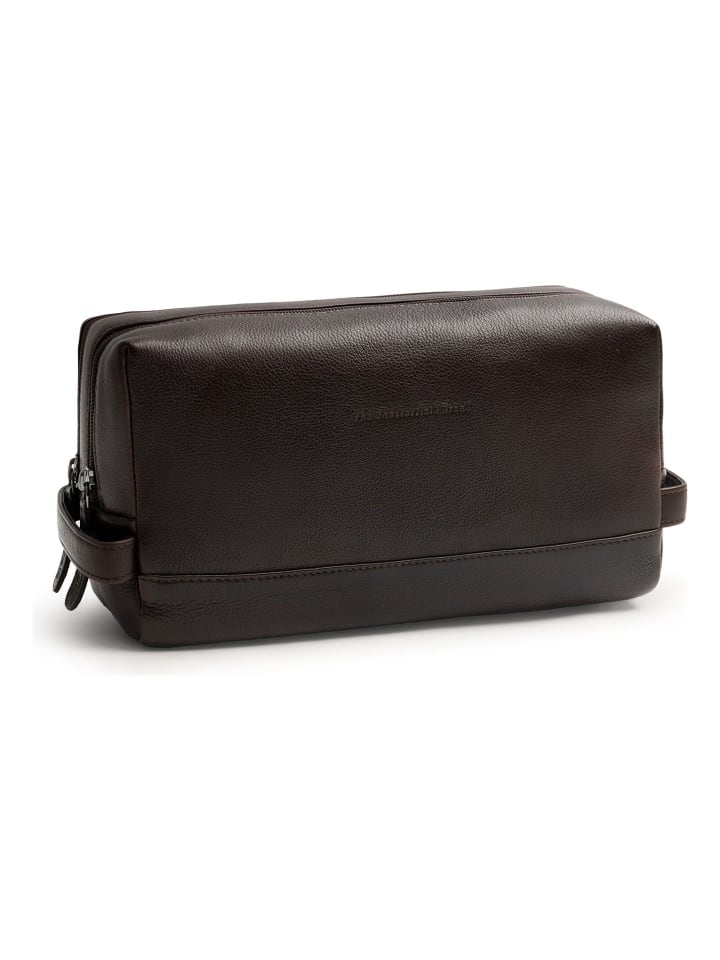 Montelaro Kulturbeutel Leder 27 cm brown