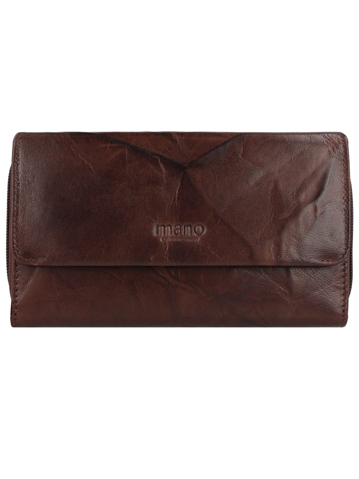 Donna Aurona Geldbörse RFID Leder 18 cm dunkelbraun