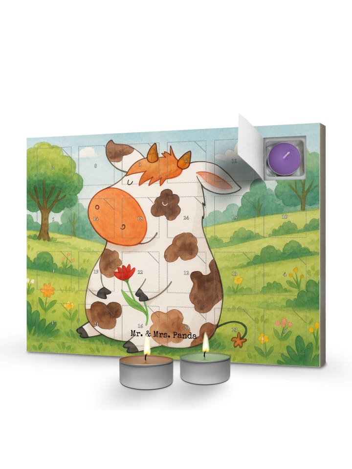 Adventskalender Kuh Design ohne Spruch in Weiß