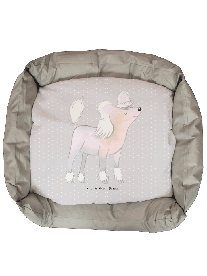 Hundebett Chinesischer Schopfhund Lebensretter ... in Grau Pastell