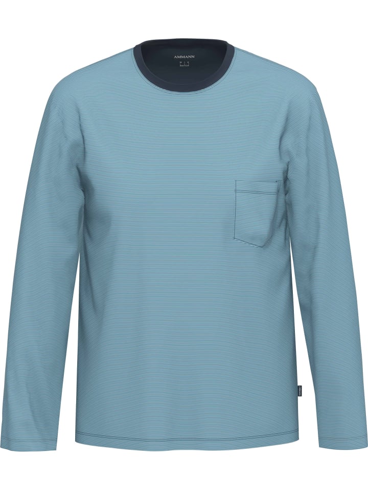 Single-Jersey Bio Langarmshirt in blau