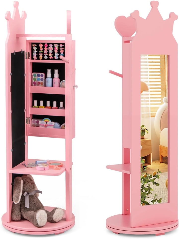4 in 1 Kinder Schmuckschrank in Rosa