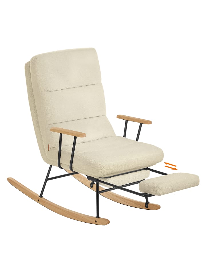 Schaukelsessel Teou in Kamelbraun - (B)67 x (H)100 x (T)97 cm