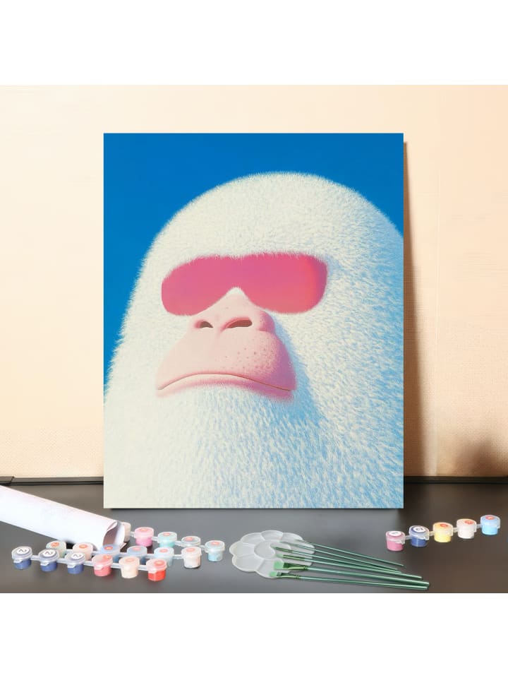 DIY Malen nach Zahlen Set-"Schneegorilla"