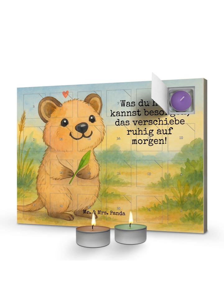 Adventskalender Quokka Happy Design mit Spruch in Weiß