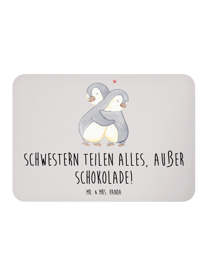 Magnet Schwestern Liebe mit Spruch in Grau Pastell