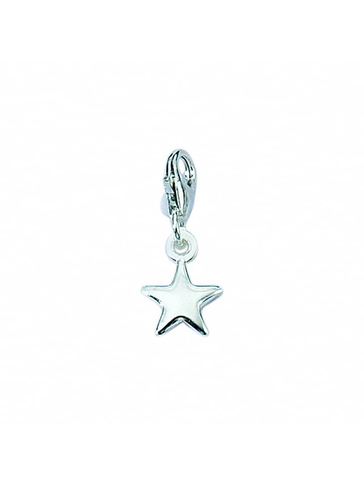 Damen 925 Silber Charms Anhänger Stern in silber