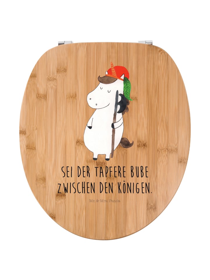 WC Deckel Einhorn mit Spruch in Braun