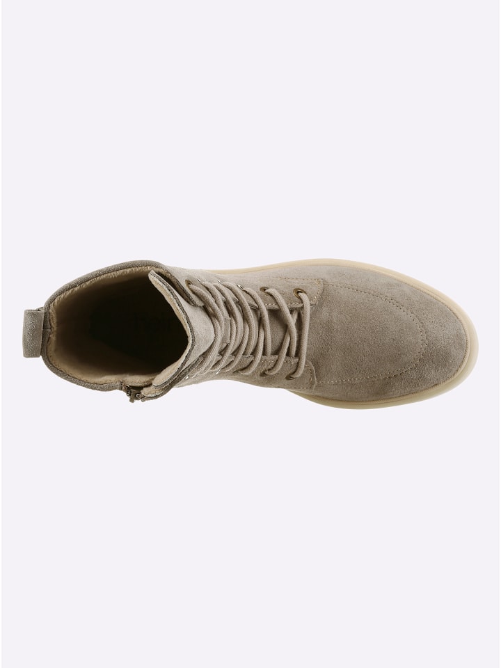 Schnürstiefelette in taupe