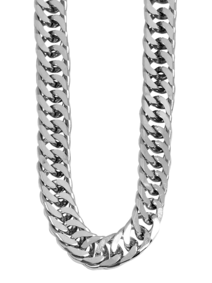 Herren Halskette aus Edelstahl 60 cm in silber