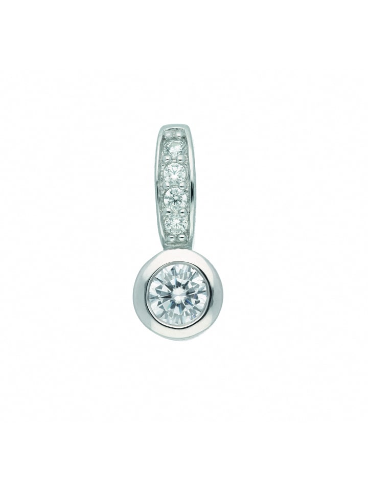 Damen 925 Silber Anhänger mit Zirkonia in silber
