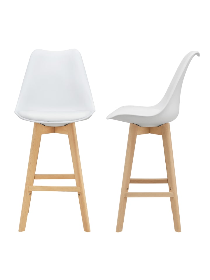 2er-Set Barhocker Lublin in Weiß (H)105cm (B)48cm (T)58cm