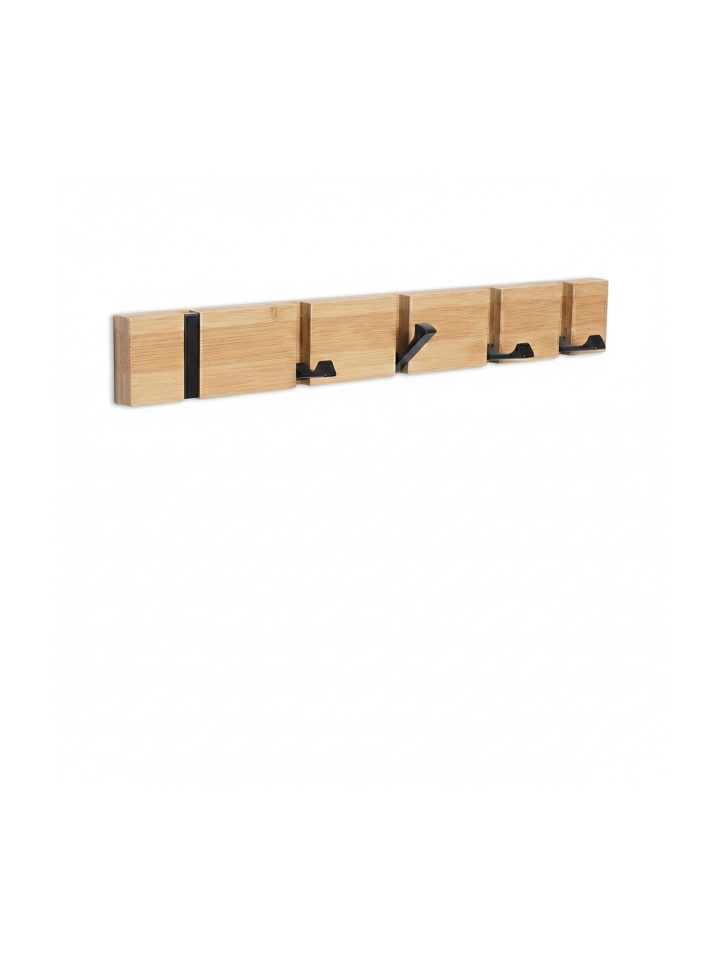 Garderobenleiste in Natur/ Schwarz - (B)50 x (H)5 x (T)1,5 cm