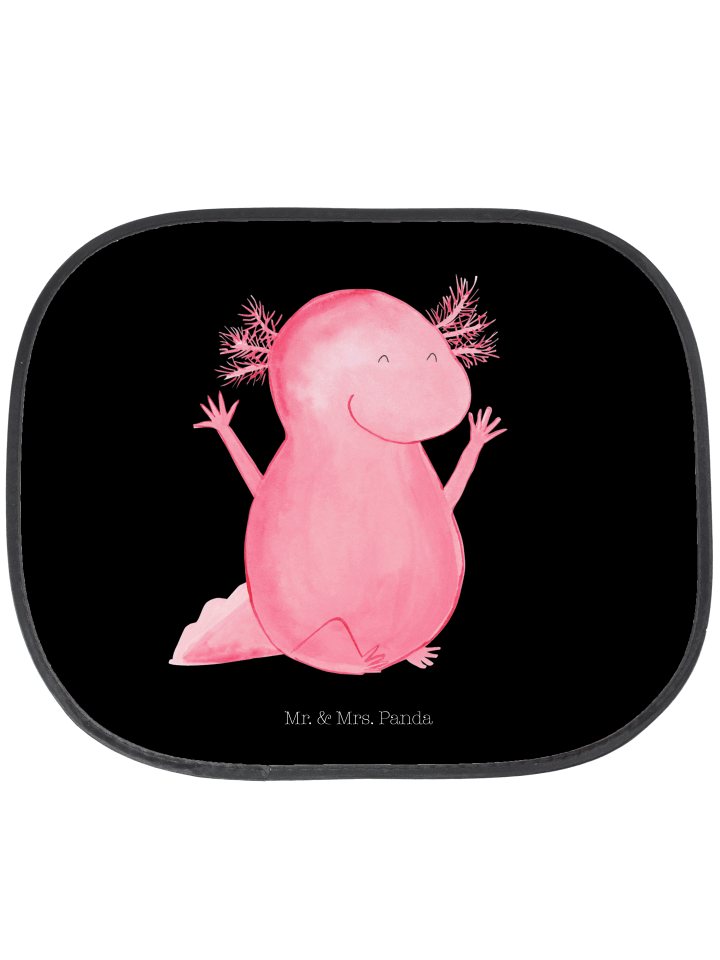 Autosonnenschutz Axolotl Hurra ohne Spruch in Schwarz