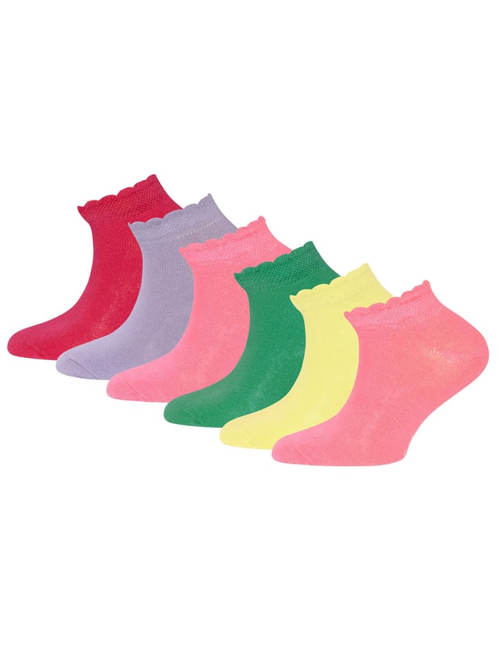 6er-Set Sneaker Socken 6er Pack Uni in rosa/pink