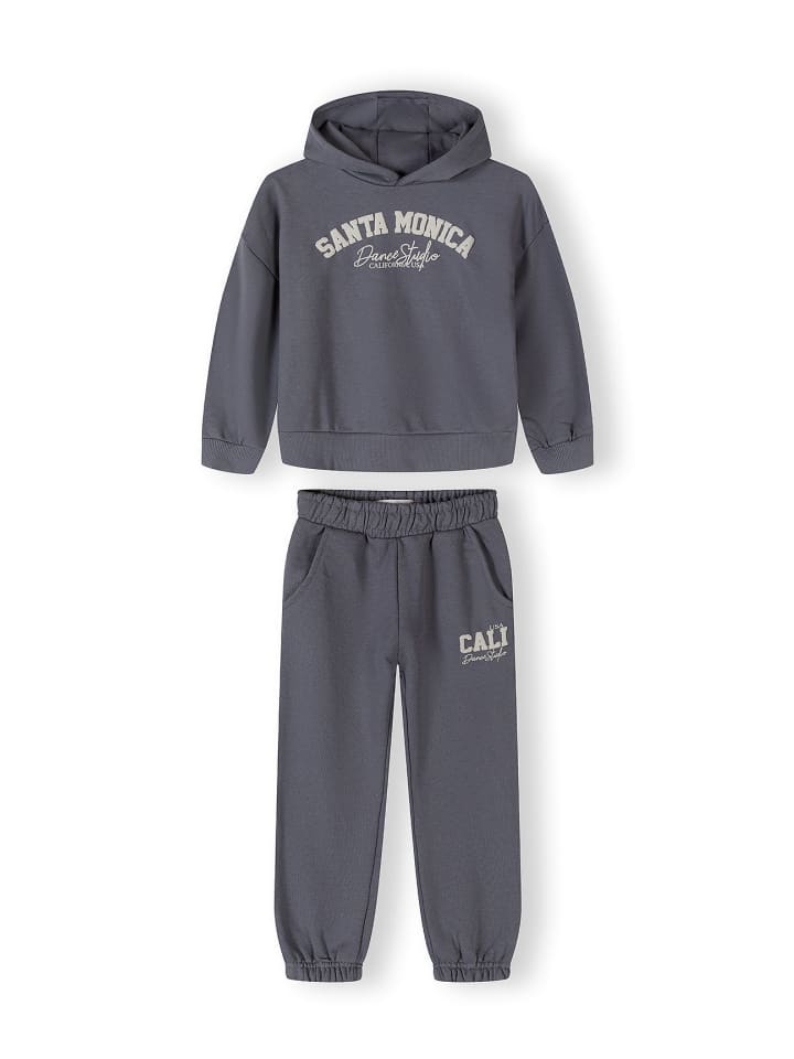 2-tlg Langarmshirt & Hose 30FLEECE159 in rauchblau