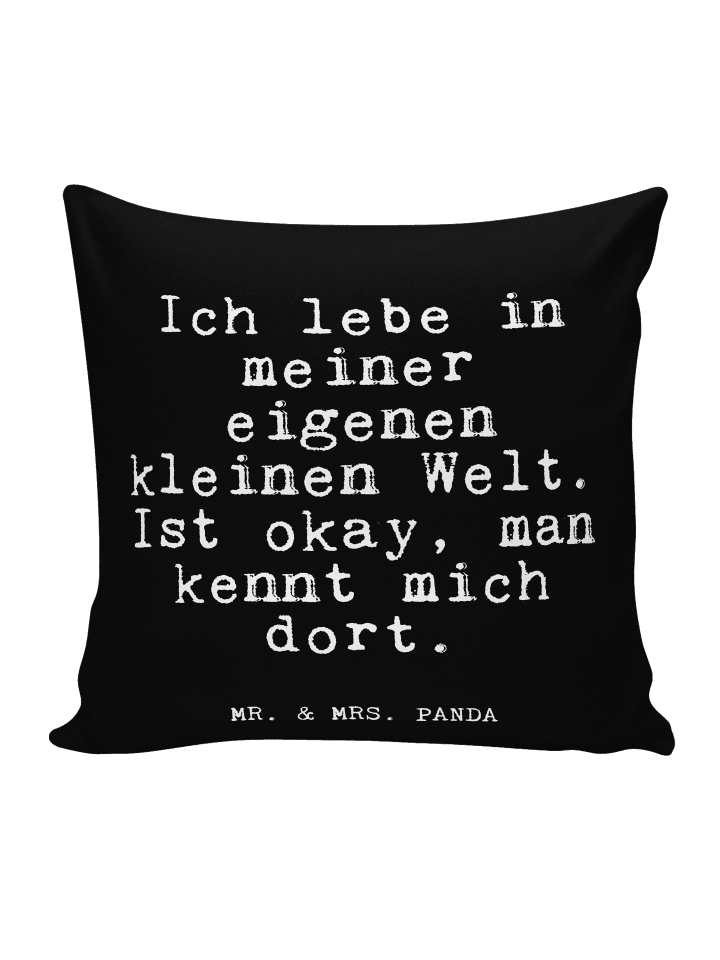 Kuschel Kissen Ich lebe in meiner... mit Spruch in Schwarz