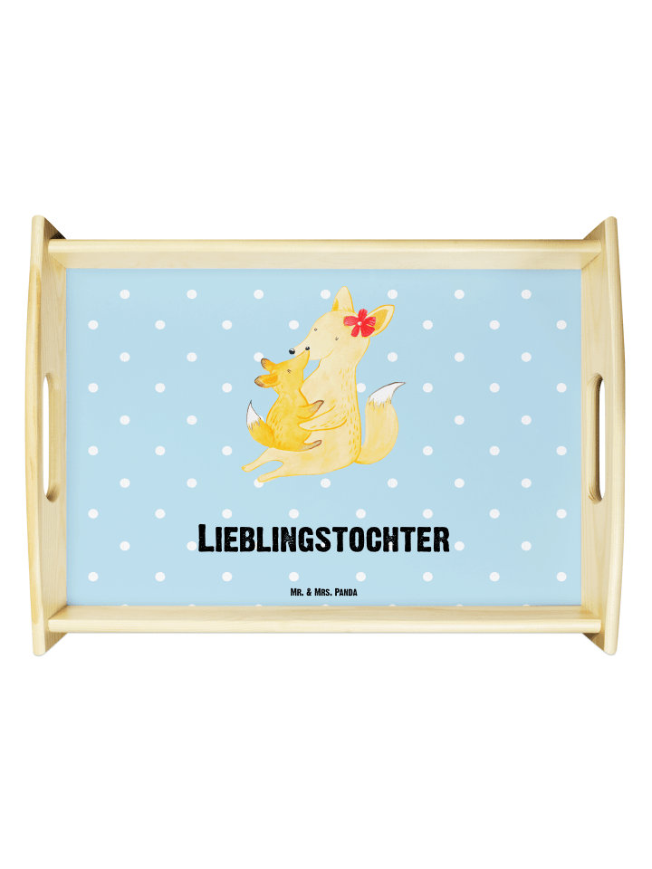 Tablett Fuchs Mama mit Spruch in Blau Pastell