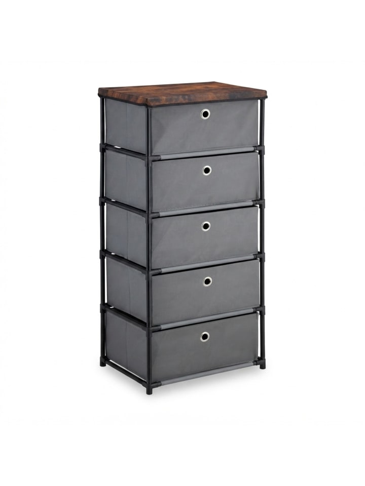 Kommode in Grau/ Braun - (B)43 X (H)105 x (T)33 cm
