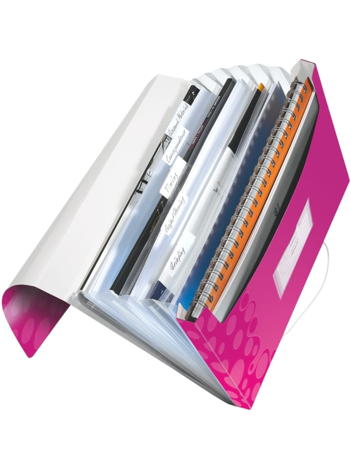 Projektmappe Wow A4 PP 6 Fächer pink metallic