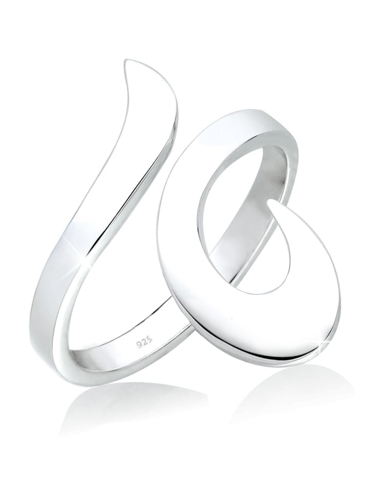 Ring 925 Sterling Silber Ornament, Wellen in Silber