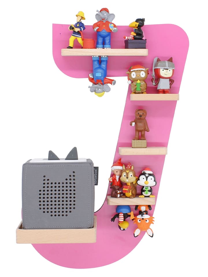 Holz Regal Buchstabe J für Toniebox Tonies Figuren in Pink