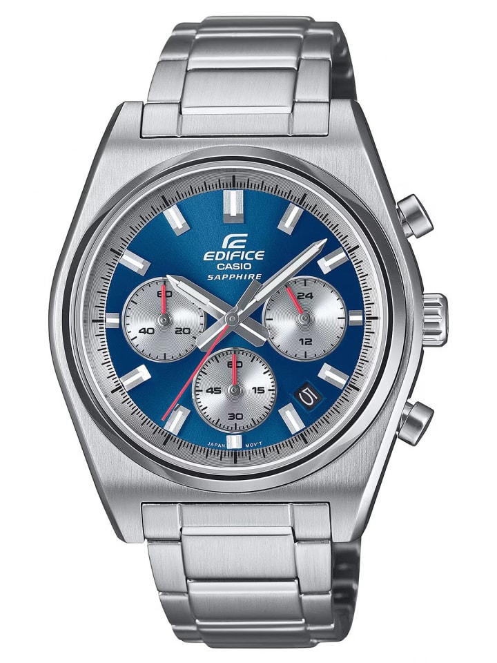 Edifice Herrenuhr Chronograph Stahl/Blau