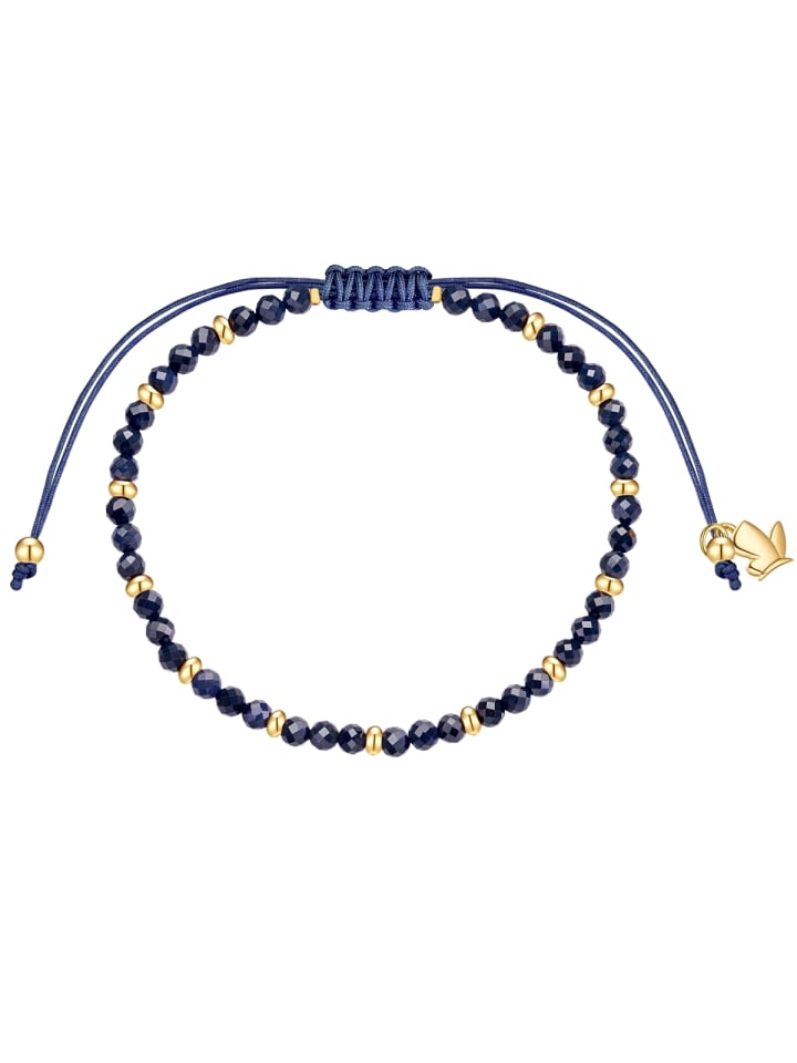 Armband aus Edelstahl mit Saphir in gelbgold