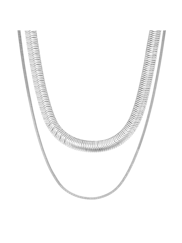 Kette Schlangenkette aus Messing in silber
