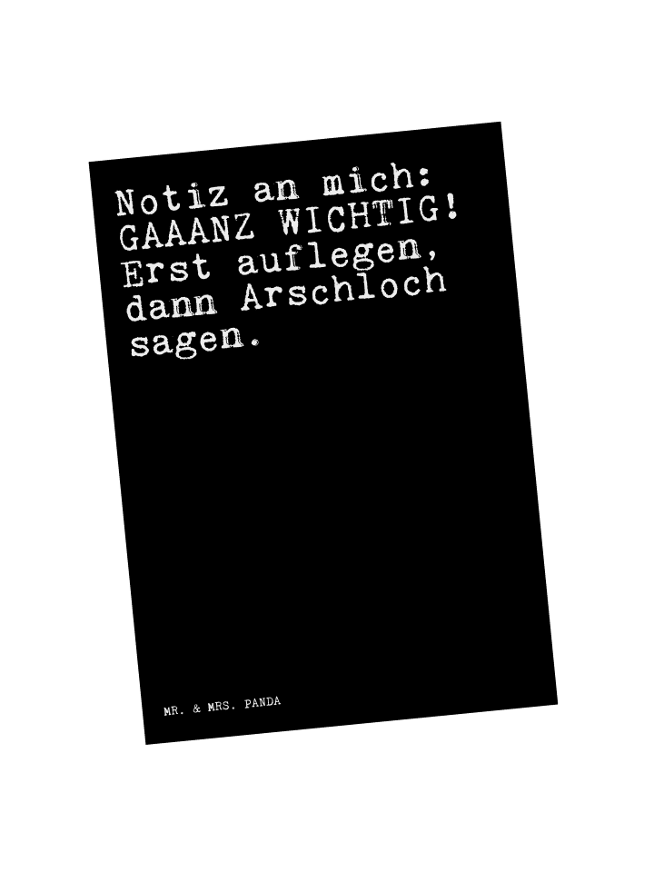 Bildkarte Notiz an mich: GAAANZ... mit Spruch in Schwarz