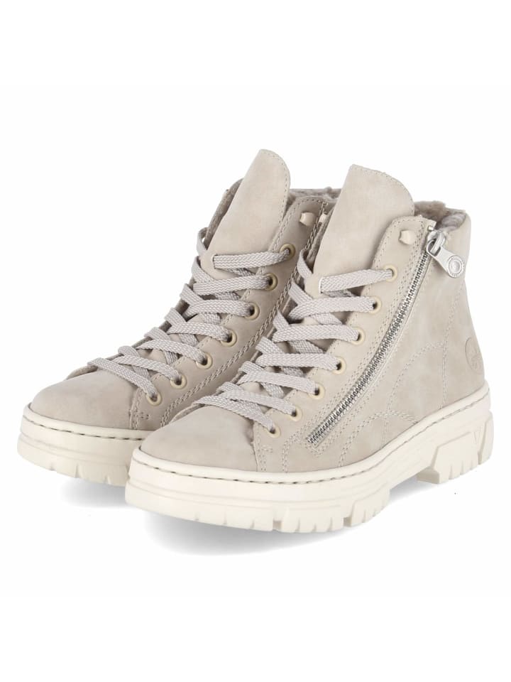 Schnürstiefel in beige
