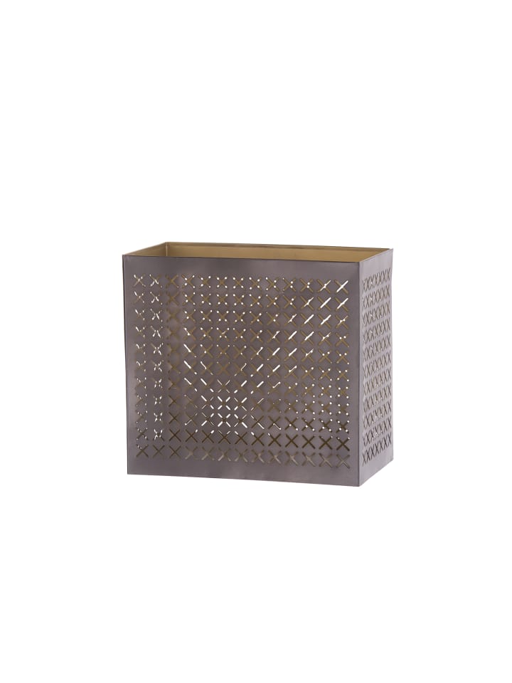 Windlicht "Alesto" in Grau/ Silber - H. 26 cm - B. 28 cm