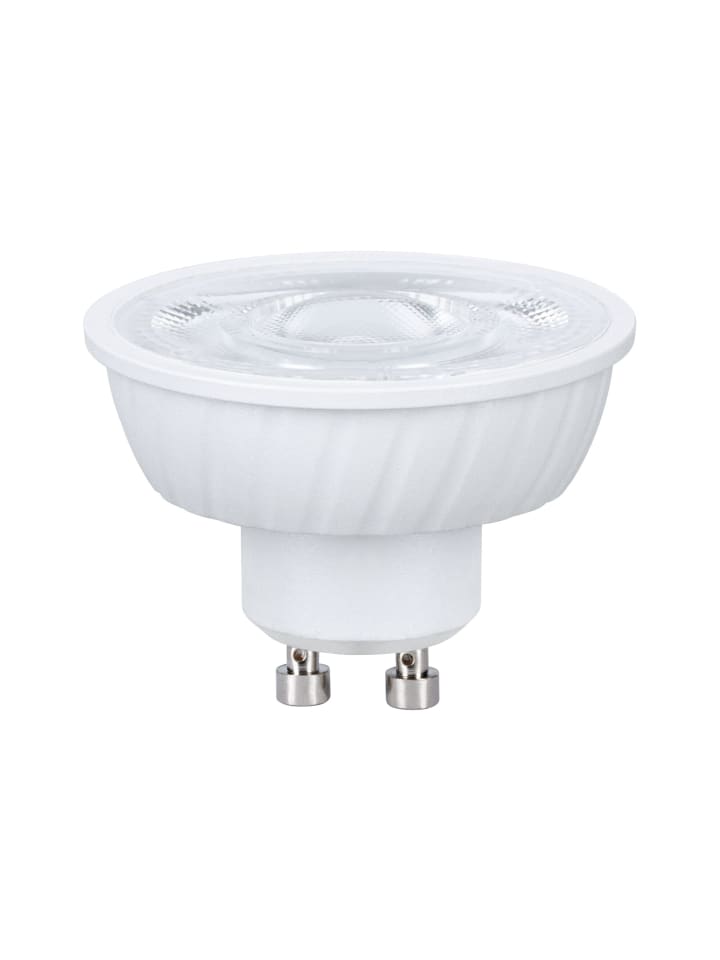 Standard 230V LED Reflektor GU10 Flat 37mm 550lm 4,9W 2700K Signalweiß E