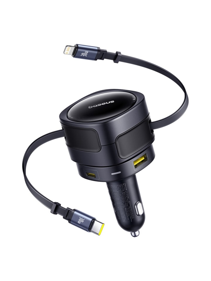Enjoyment Max 90W Auto Ladegerät mit Kabel Schwarz
