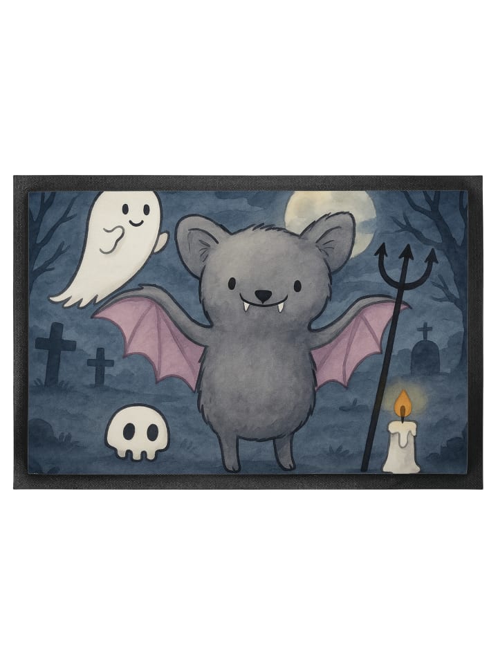 Schmutzfangmatte Fledermaus Dracula Design ohne... in Weiß