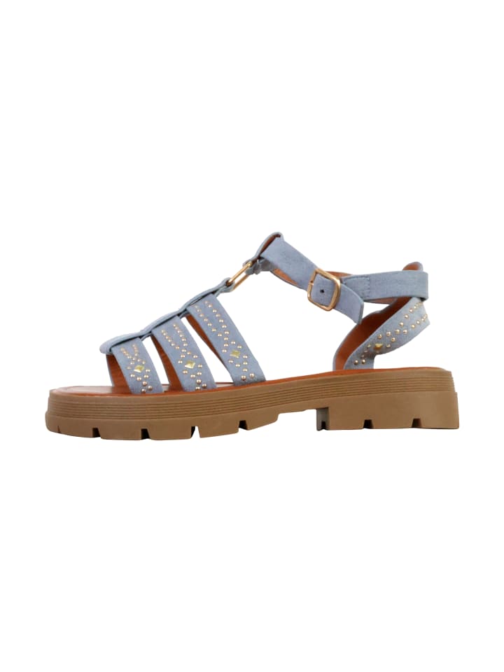 Sandalen mit Riemchen Blau