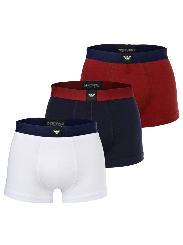 Boxershort 3er Pack in Weiß/Blau/Rot